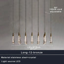 GobekUsa Brass Crystal Ceiling Pendant Light Luxury Large Home Decor Fixture