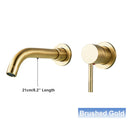 GobekUsa Gold Wall Mounted Basin Faucet with 360° Rotation - Dual Hole Mixer Tap