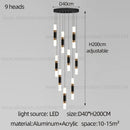 GobekUsa LED Staircase Chandelier: Modern Duplex Home Lighting for Architectural Decoration