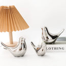 GobekUsa Golden Silver Bird Figurines Modern Ceramic Statues - Home Decor Wedding Gifts