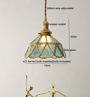 GobekUsa Glass Copper Pendant Light Modern LED Hanging Light for Home Decor