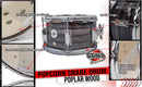 Popcorn Snare Drum by GRIFFIN | Firecracker Acoustic 10" x 6" Poplar Shell with Zebra Wood PVC | Soprano Mini Concert Marching Percussion Musical Instrument with Snare Throw Off, Drummers Key & Head