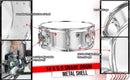 Metal Snare Drum by GRIFFIN | 14" x 5.5" inch Steel Chrome Shell | 8 Tuning Lugs & Snare Throw Off Strainer Set | Musical Instrument Kit & Drummers Key | Marching Percussion Hardware & Drum White Head