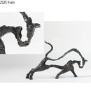 GobekUsa Bull Statue: Abstract Cast Iron Cattle Sculpture for Modern Home Decor