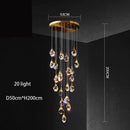 GobekUsa Diamond Crystal Chandelier: Luxury Gold LED Lighting for Staircase & Living Room