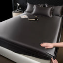 GobekUsa 100% Mulberry Silk Fitted Sheet Set with Pillowcase - Luxury Solid Color Silk Bed Linen