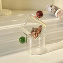 GobekUsa Glass Espresso Cups Set with Saucers, Handle, 110ml - Table Decor and More