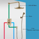 GobekUsa Antique Brass Shower Faucet Set with 10 Inch Round Head - Bathroom Wall Kit