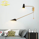 GobekUsa Adjustable Double Head LED Wall Lamp with Pull Switch