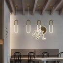 GobekUsa Gold Ring Pendant Lights Warm White LED U Shape Hanging Lamp