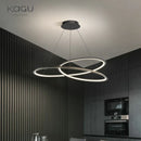 GobekUsa Circular Black/White Chandelier for Living, Dining, and Kitchen Room