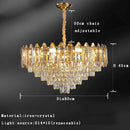GobekUsa Gold Amber Crystal Chandelier Lights Modern Room Decor Hanging Lamp