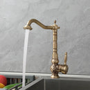 GobekUsa Antique Brass Basin Faucet, 360 Rotation Art Design Kitchen Mixer Tap.
