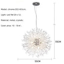 GobekUsa Dandelion Gold/Chrome Chandelier with Crystals, G9 Pendant Lights for Elegant Lighting
