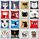 GobekUsa Hello Cat Pillow Cover - Modern Design for Home Decor - Cute & Cozy