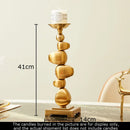 GobekUsa Golden Alloy Stone Pile Candle Holder Ornament Home Aroma Container