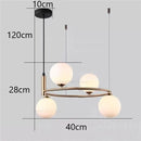 GobekUsa Glass Ball Pendant Light Chandelier, Height Adjustable Metal G9 Bulb Lamp