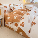 GobekUsa Cotton Printed Bedding Set: Thick & Cozy Single Bedclothes for Adults & Kids