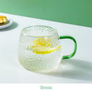 GobekUsa 400ml Hammer Pattern Glass Mug - Heat Resistant with Hand Handle