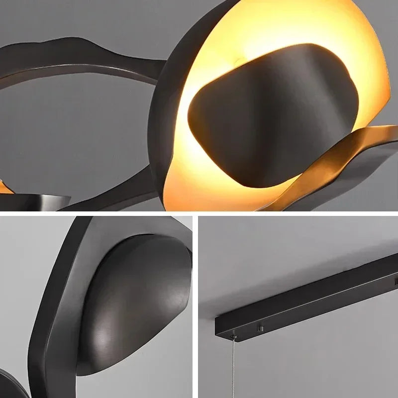 Modern Crystal Linear Pendant Light in Painted Iron, photo 6 of 8