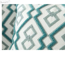 GobekUsa Embroidered Blue Cotton Canvas Cushion Cover for Home Decor