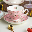 GobekUsa Bone China Flower Tea Cup Set, 180ml, Phnom Penh Afternoon Teacups for Home, Office, Hotel