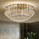 GobekUsa Crystal Ceiling Lamp: Modern Simple Golden Round Light for Living Room, Bedroom, Study
