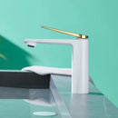 GobekUsa Gold Gray Bathroom Faucet Single Handle Mixer Sink Tap Deck Mounted