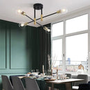 GobekUsa Industrial Chandelier: Modern Wrought Iron LED Ceiling Lamp for Home Decor
