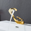 GobekUsa Gold Bathroom Faucet | Deck Mounted Sink Tap | Hot and Cold Basin Mixer