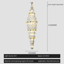 GobekUsa Crystal Chandelier: Duplex Building Spiral Staircase Contemporary Light Luxury Fixture