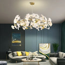 GobekUsa Ginkgo Chandelier Villa Duplex Pendant Light for Living Room & Hotel Lobby