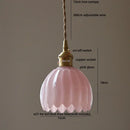 GobekUsa Green LED Pendant Light Fixture Glass Japan Style Hang Lamp