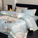 GobekUsa 1000TC Egyptian Cotton Butterfly Flowers Embroidery Bedding Set