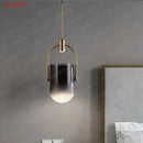 GobekUsa Gradient Glass Pendant Light: Modern Nordic Hanging Fixture for Bedside Living Dining Decor
