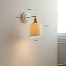GobekUsa Ceramic LED Wall Light with Knob Switch, Nordic Modern Design for Bedroom and Bathroom