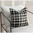 GobekUsa Houndstooth Square Cushion Cover - Black White Green Luxury Contemporary Pillow Case