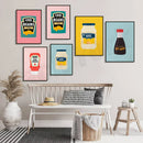 GobekUsa Blue Cool Beans Pesto Pasta Food Art Poster Soy Pun