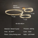 GobekUsa Gold LED Crystal Pendant Chandelier for Luxury Living Dining Room LightingDécor