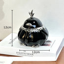 GobekUsa Garlic Duck Ceramic Ashtray with Lid - Unique Desk Decoration and Smoking Accessory