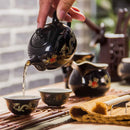 GobekUsa Chinese Dragon Ceramic Red Tea Pot Set Kettle Teapot Kung Fu Teaware