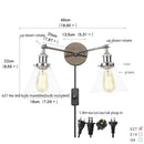 GobekUsa 2 Head LED Wall Lamps Iron Glass Bedroom Stair Light Fixtures