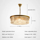 GobekUsa Gold Black Metal Crystal Pendant Lights Chain Hanging LED Suspension Lamp Fixtures