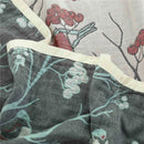 GobekUsa Japanese Cotton Single Bedspread with Pillow Towel - Floral Birds Design