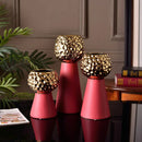 GobekUsa Gold Hammer Pattern Ceramic Vase: Creative Plant Pot for Table Decoration and Floral Arrangement