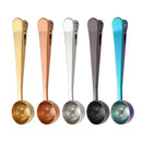 GobekUsa 2-in-1 Stainless Steel Coffee Spoon & Sealing Clip - Gold Kitchen Accessory