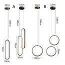 GobekUsa Black LED Pendant Light: Elegant Bedroom Hanging Lamp, Small Chandelier