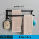 GobekUsa Aluminum Bathroom Towel Rack with Hook, Wall Mounted Multiple Layer Cloth Hanger