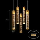 Modern Crystal Rod Pendant Light in Black or Gold