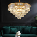 GobekUsa Crystal Chandelier Stair Pendant Light Interior Lighting for Modern Home Decor